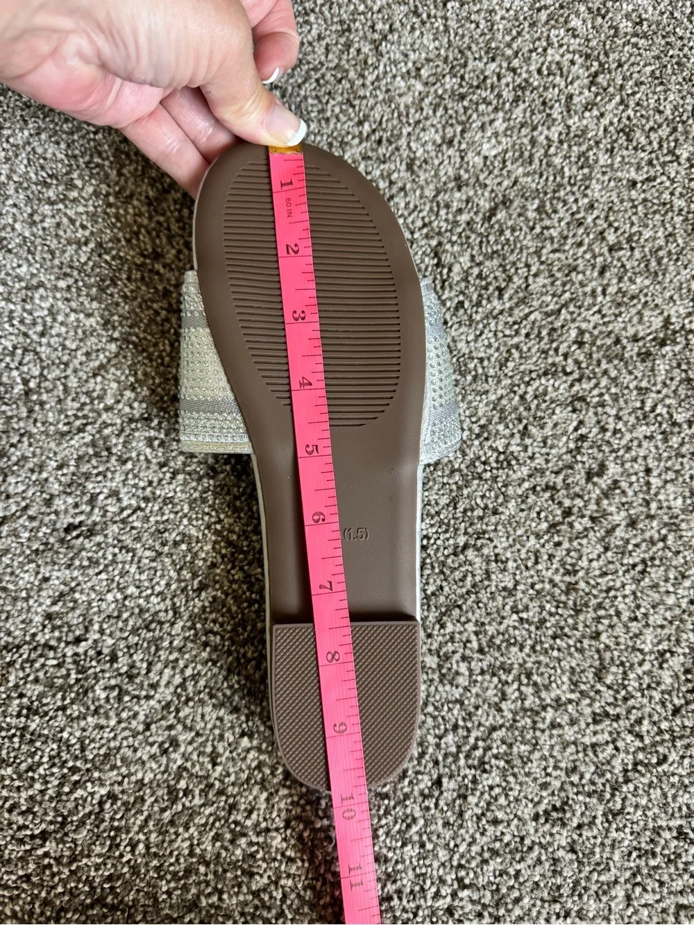 Silver sandals / slippers NEW 9 / 9.5